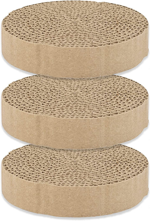 OurPets Wobble Scratch Track Cat Scratcher Cardboard Replacement Scratching Pads - 3 Pack. Round Cat Scratcher Refill